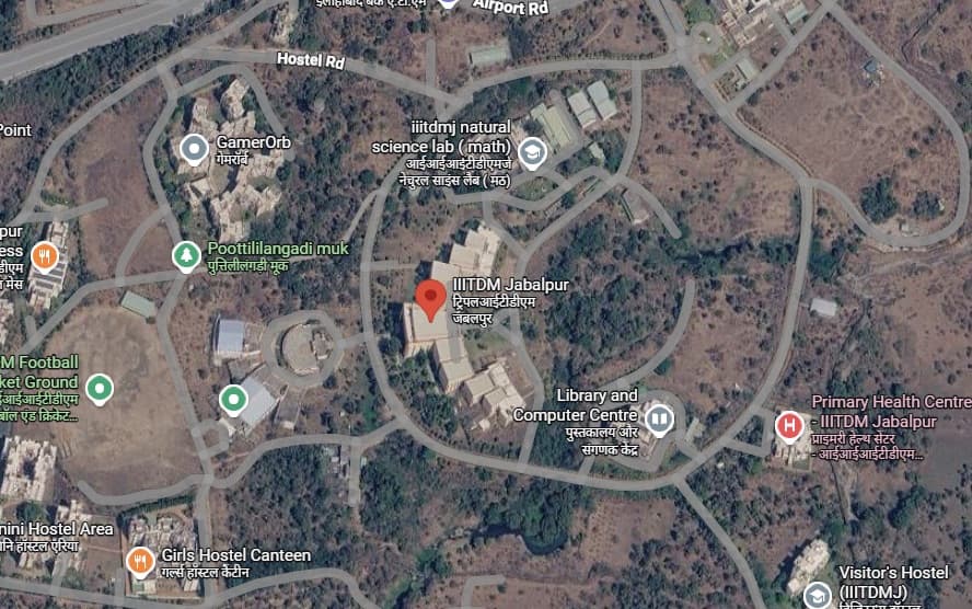 Satellite map showing IIITDM Jabalpur